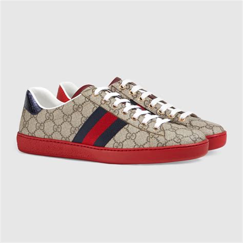 gucci gg supreme ace sneaker|Gucci ace studded sneakers.